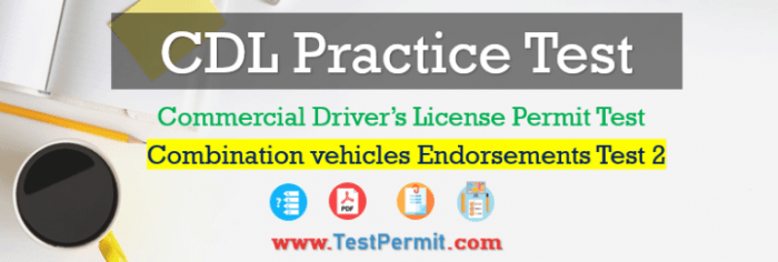 Cdl permit combination practice test