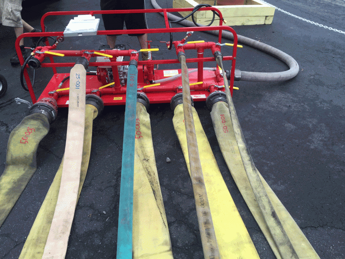 When service testing a fire hose the