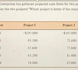 Has crenshaw gathered projected enterprises cash projects two solved project flows transcribed problem text been show